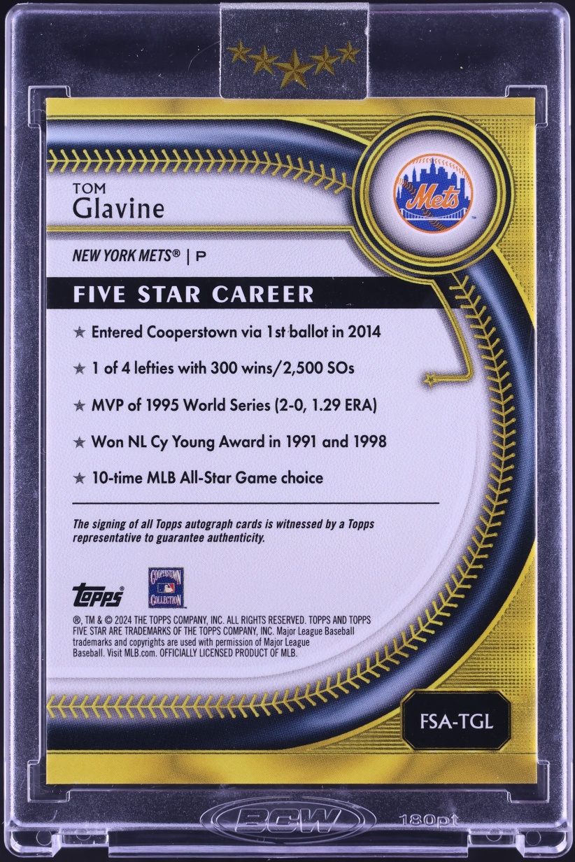 2024 Topps Five Star Tom Glavine AUTO /50 #FSA-TGL