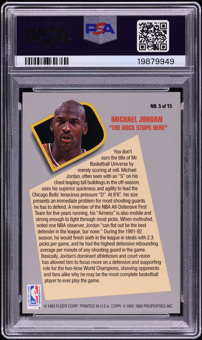 1992 Fleer Total D Michael Jordan #5 PSA 10 GEM MINT