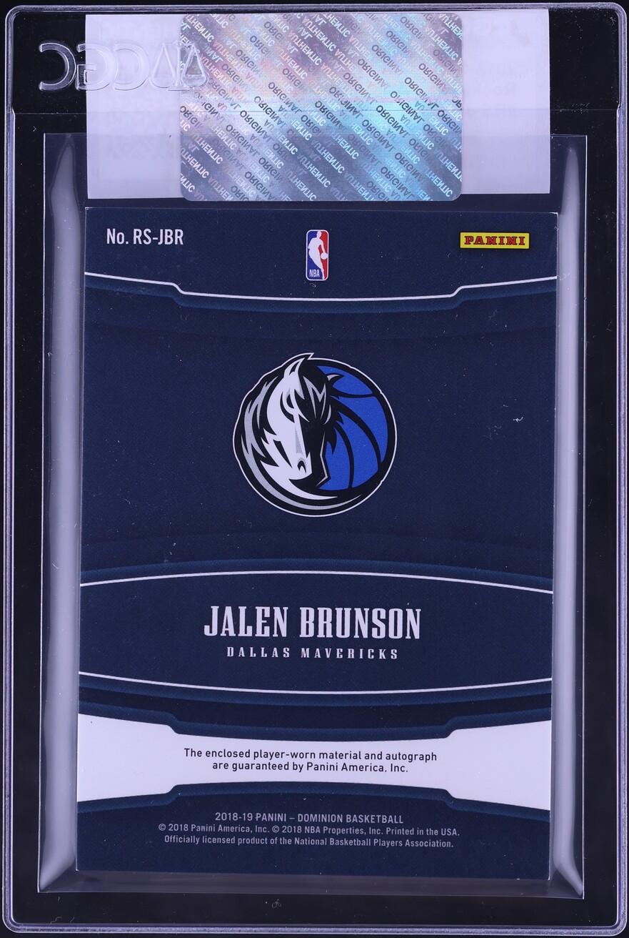 2018 Panini Dominion Showcase Jersey Jalen Brunson ROOKIE PATCH AUTO /49 #RS-JBR CGC AUTH