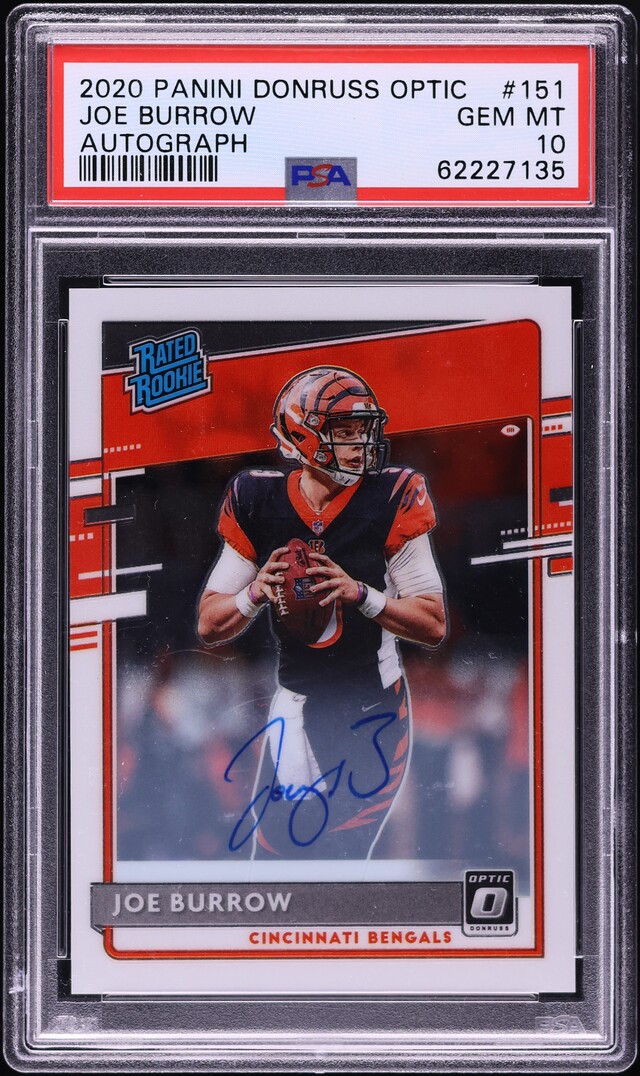 2020 Donruss Optic Joe Burrow ROOKIE AUTO /150 #151 PSA 10 GEM MINT