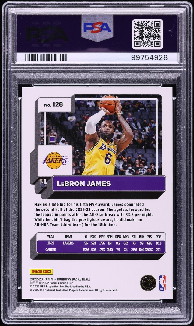 2022 Donruss Blue Choice LeBron James #128 PSA 10 GEM MINT
