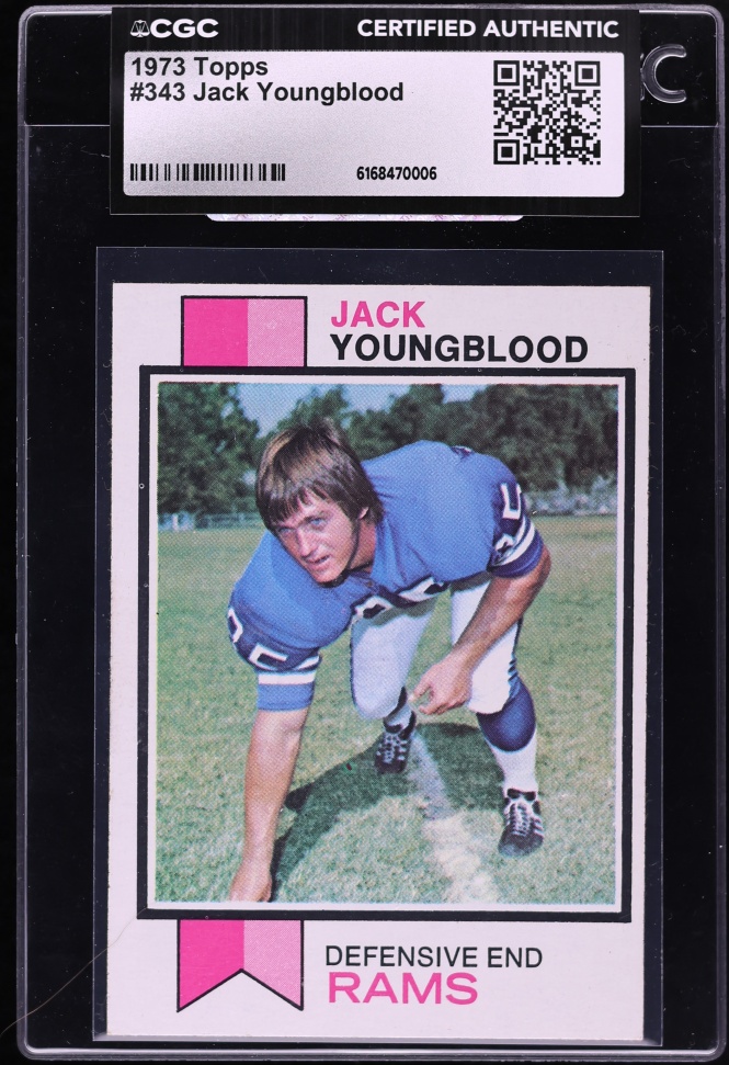 1973 Topps Football Jack Youngblood ROOKIE #343 CGC AUTH