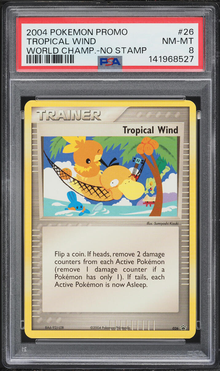 2004 Pokemon Black Star Promo World Championships No Stamp Tropical Wind #26 PSA 8 NM-MT