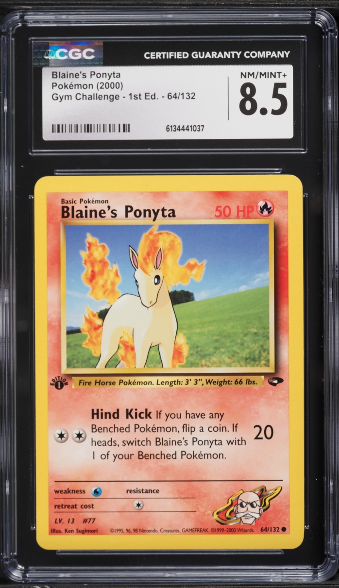 2000 Pokemon Gym Challenge 1st Edition Blaine's Ponyta #64 CGC 8.5 NM-MT+