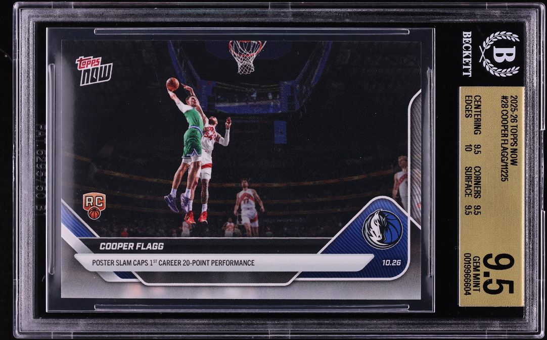 2025 #28 BGS 9.5 Topps Now Cooper Flagg ROOKIE