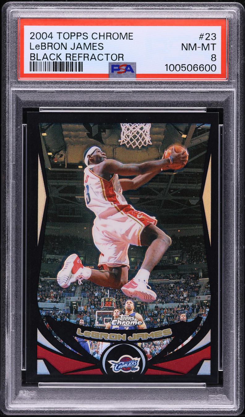 2004 Topps Chrome Black Refractor LeBron James /500 #23 PSA 8 NM-MT