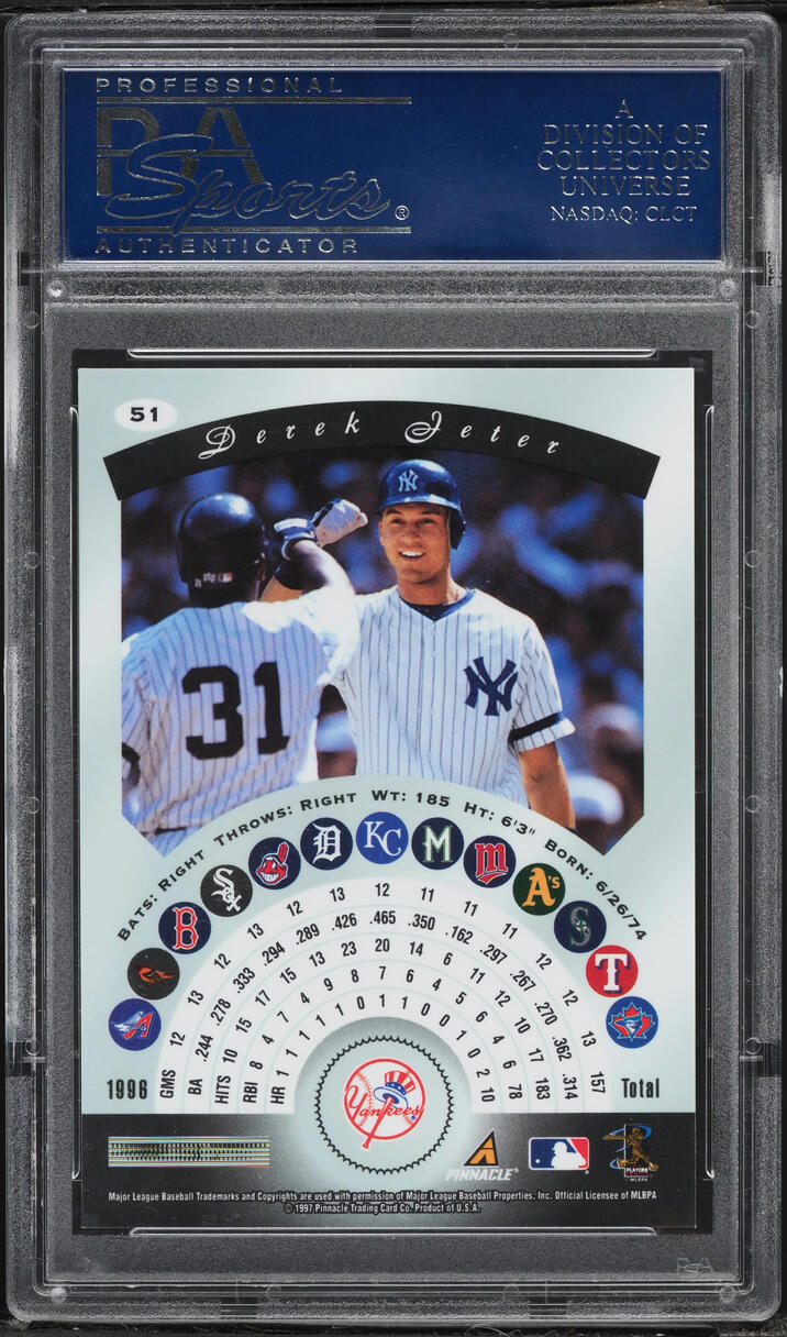 1997 Pinnacle Certified Derek Jeter #51 PSA 10 GEM MINT