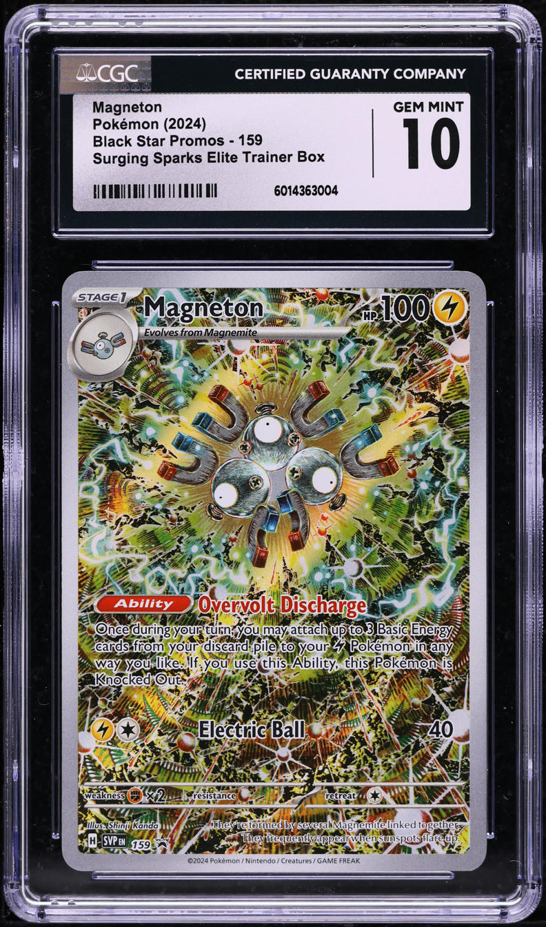 2024 Pokemon SV Black Star Promo Surging Sparks ETB 159 CGC 10 GEM on Fanatics Collect