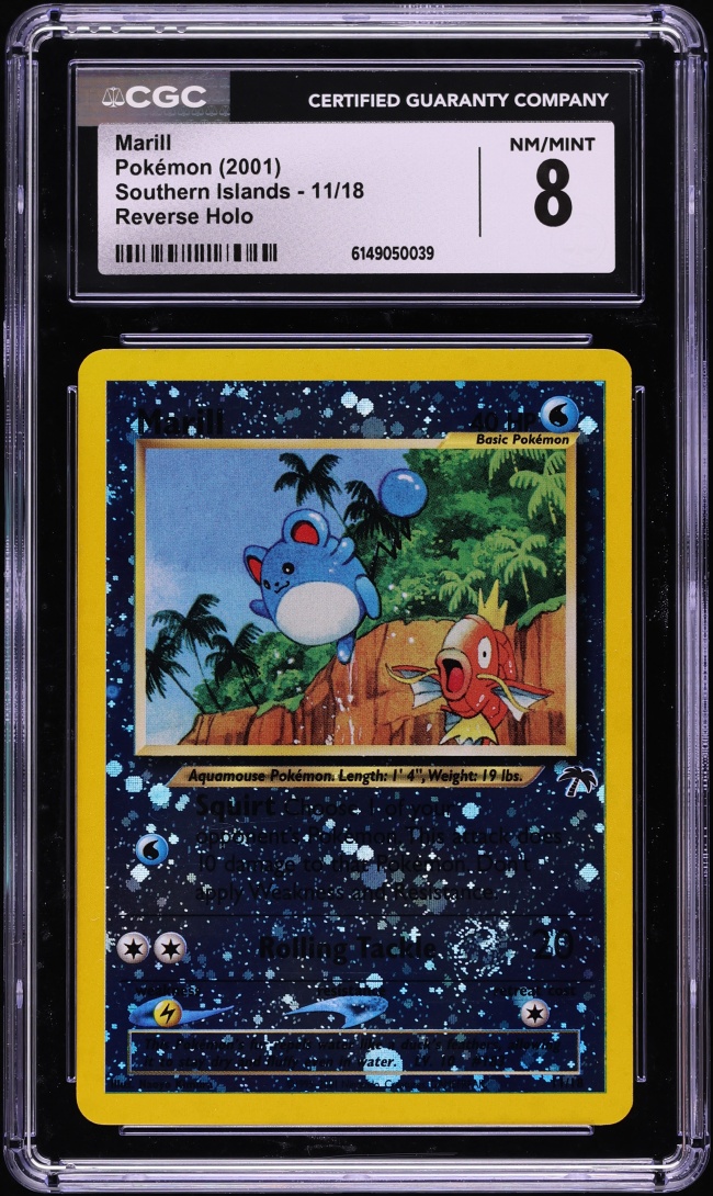 2001 Pokemon Southern Islands Reverse Holo Marill #11 CGC 8 NM-MT