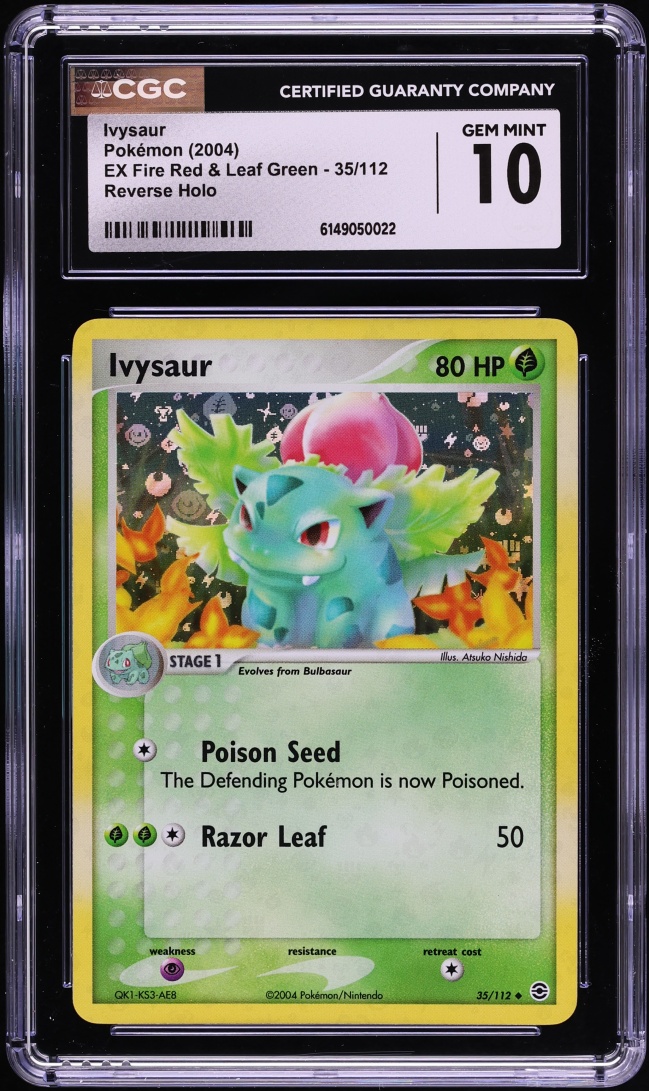2004 Pokemon EX Fire Red & Leaf Green Reverse Holo Ivysaur #35 CGC 10 GEM MINT