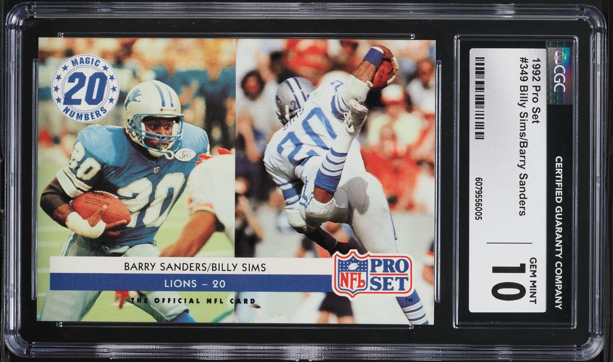 1992 Pro Set Billy Sims & Barry Sanders #349 CGC 10 GEM MINT