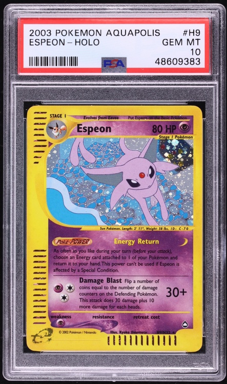 2003 Pokemon Aquapolis Holo Espeon #H9 PSA 10 GEM MINT