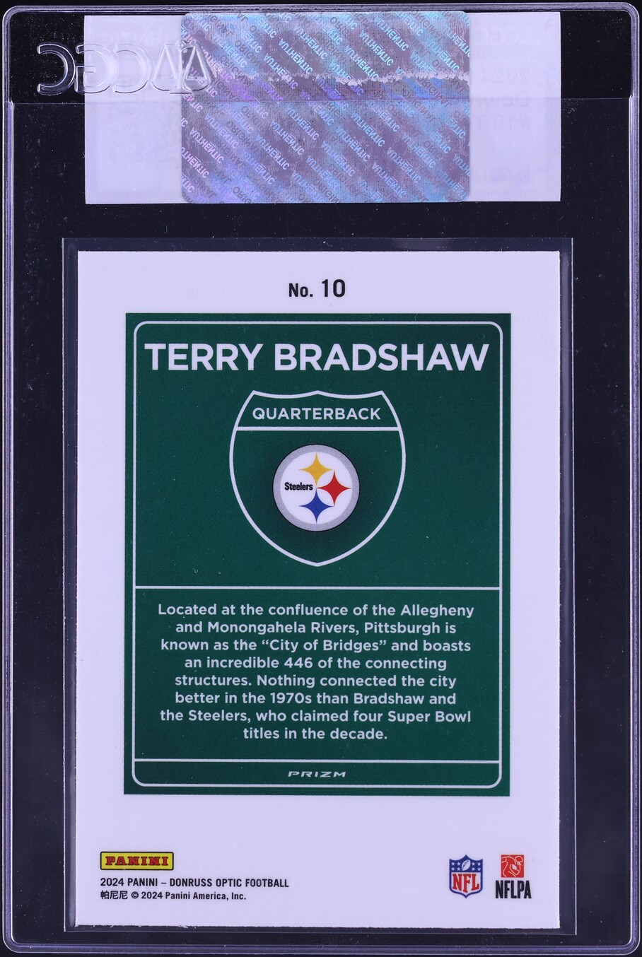 2024 Donruss Optic Downtown Terry Bradshaw #10 CGC AUTH