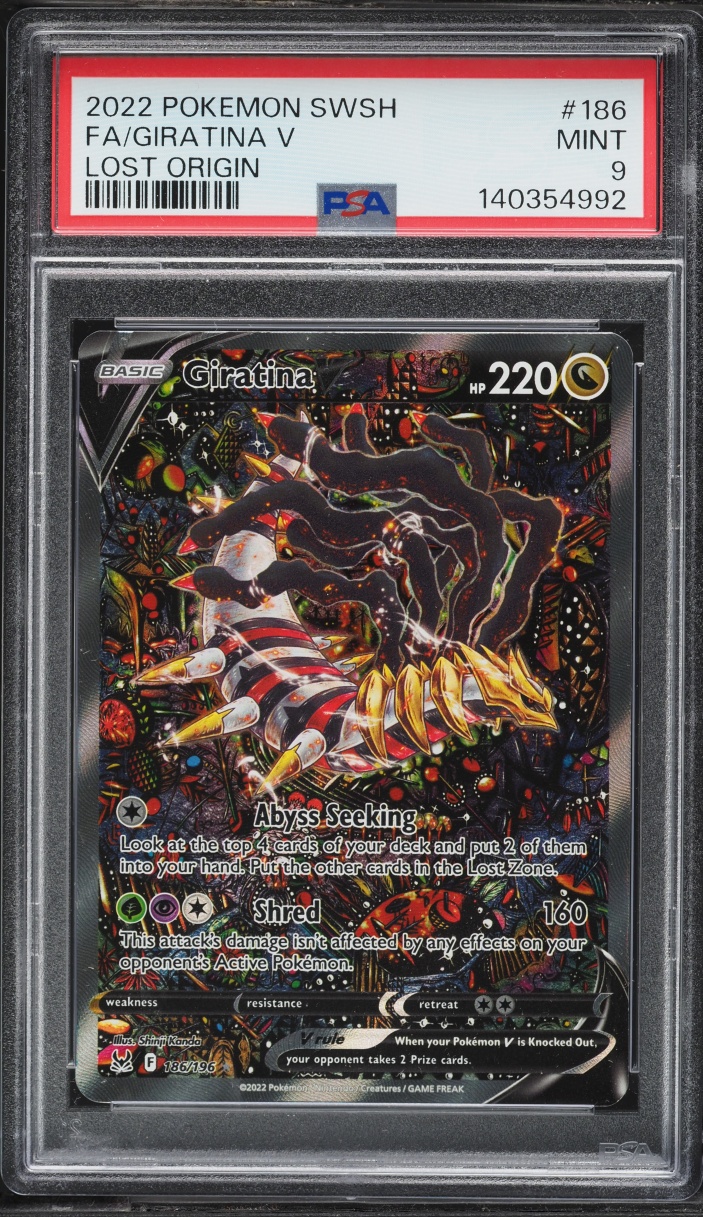2022 Pokemon Sword & Shield Lost Origin Alt Art Giratina V #186 PSA 9 MINT