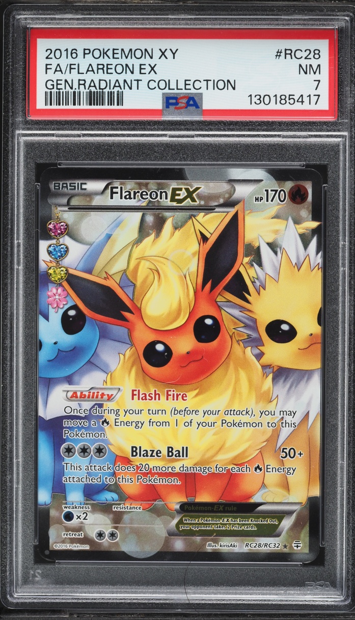 2016 Pokemon XY Generations Radiant Collection Full Art Flareon EX #RC28 PSA 7 NRMT