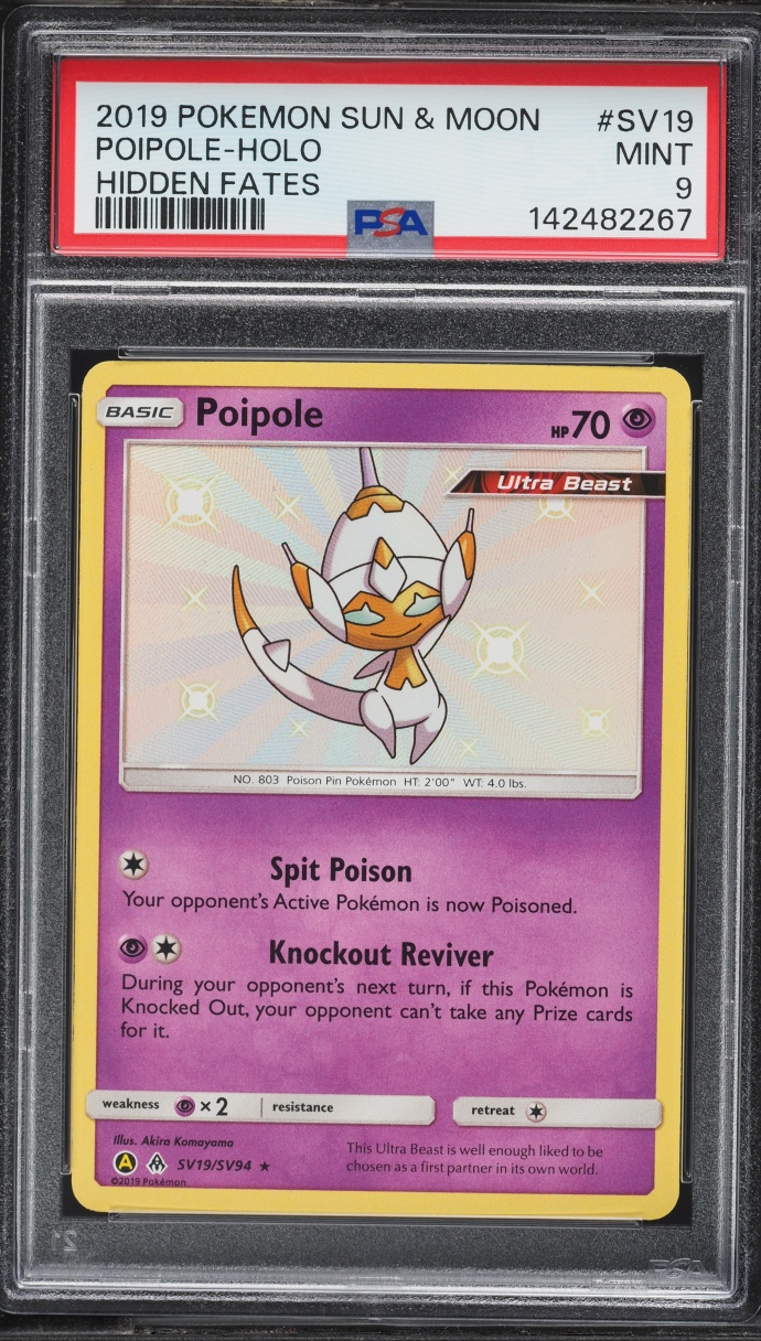 2019 Pokemon Sun & Moon Hidden Fates Shiny Poipole #SV19 PSA 9 MINT