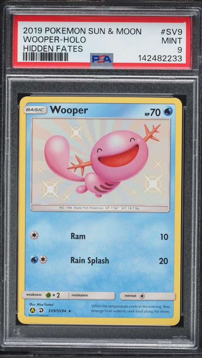 2019 Pokemon Sun & Moon Hidden Fates Shiny Wooper #SV9 PSA 9 MINT