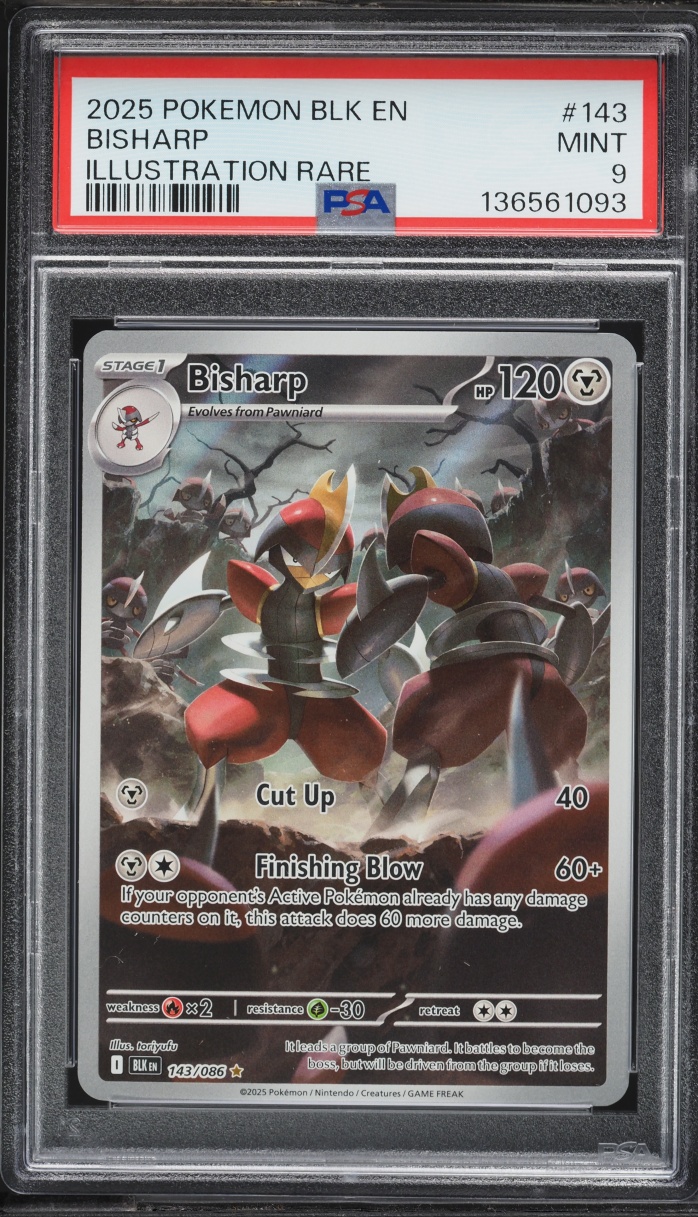 2025 Pokemon Scarlet & Violet Black Bolt IR Bisharp #143 PSA 9 MINT