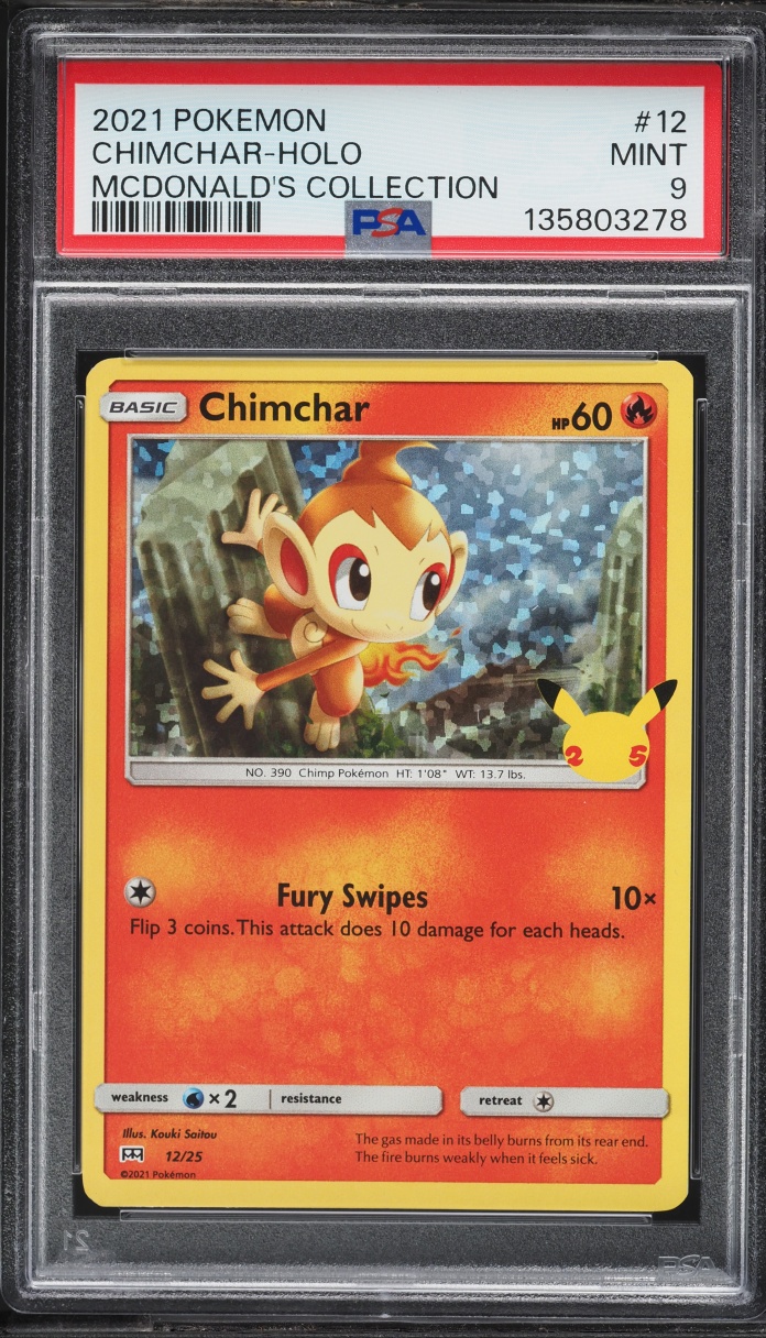 2021 Pokemon Sword & Shield McDonald's Collection Holo Chimchar #12 PSA 9 MINT