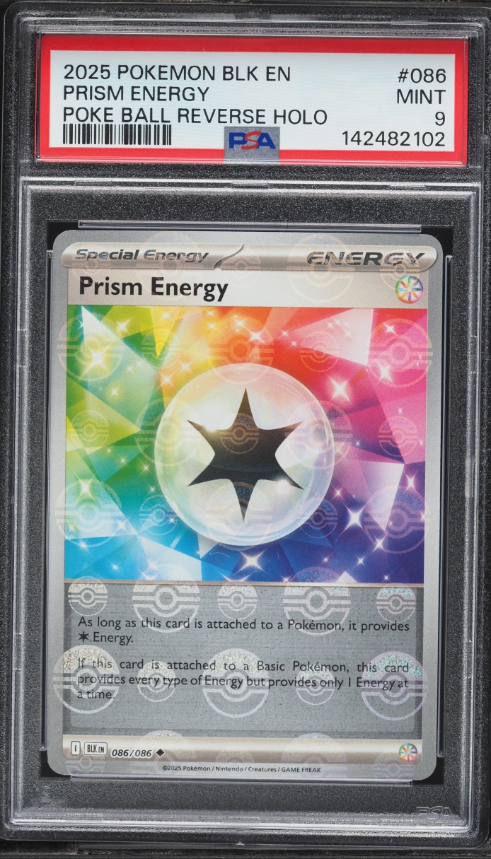 2025 Pokemon Scarlet & Violet Black Bolt Poke Ball Reverse Holo Prism Energy #86 PSA 9 MINT