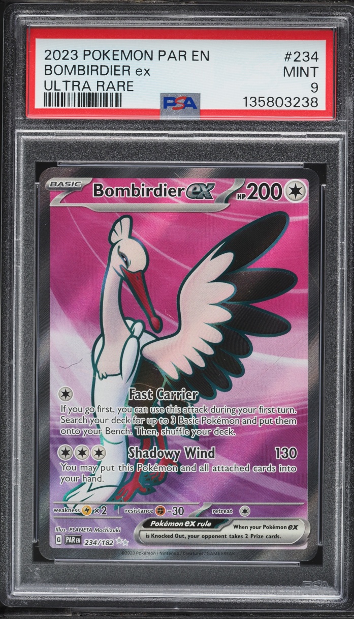 2023 Pokemon Scarlet & Violet Paradox Rift Full Art Bombirdier Ex #234 PSA 9 MINT
