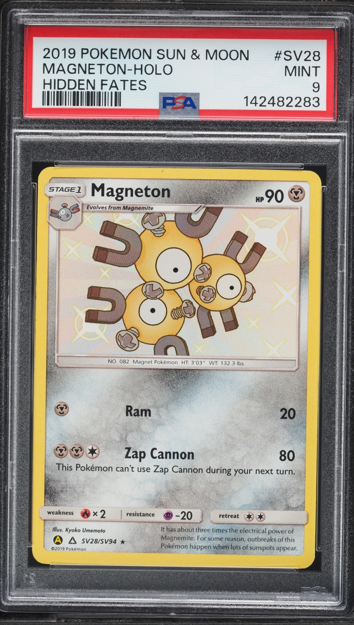 2019 Pokemon Sun & Moon Hidden Fates Shiny Magneton #SV28 PSA 9 MINT