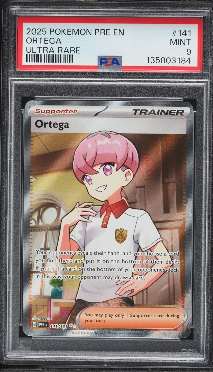 2025 Pokemon Scarlet & Violet Prismatic Evolutions Full Art Ortega #141 PSA 9 MINT