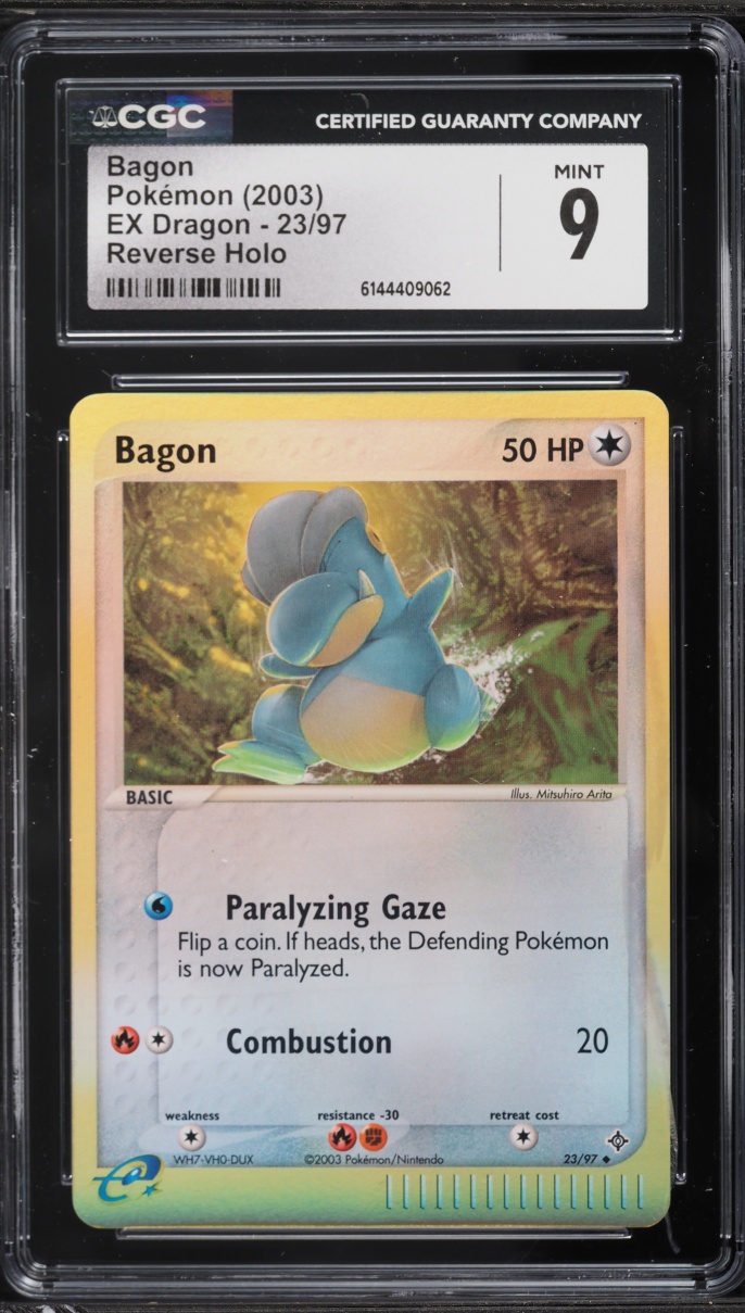 2003 Pokemon EX Dragon Reverse Holo Bagon #23 CGC 9 MINT