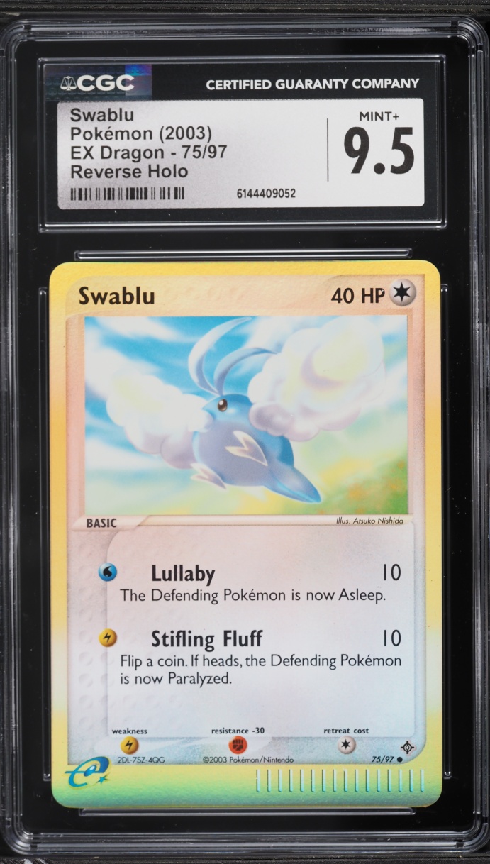 2003 Pokemon EX Dragon Reverse Holo Swablu #75 CGC 9.5 MINT+