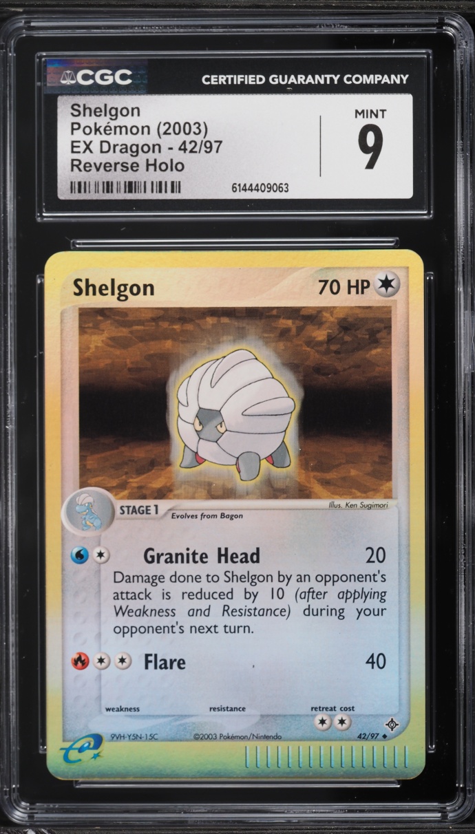 2003 Pokemon EX Dragon Reverse Holo Shelgon #42 CGC 9 MINT