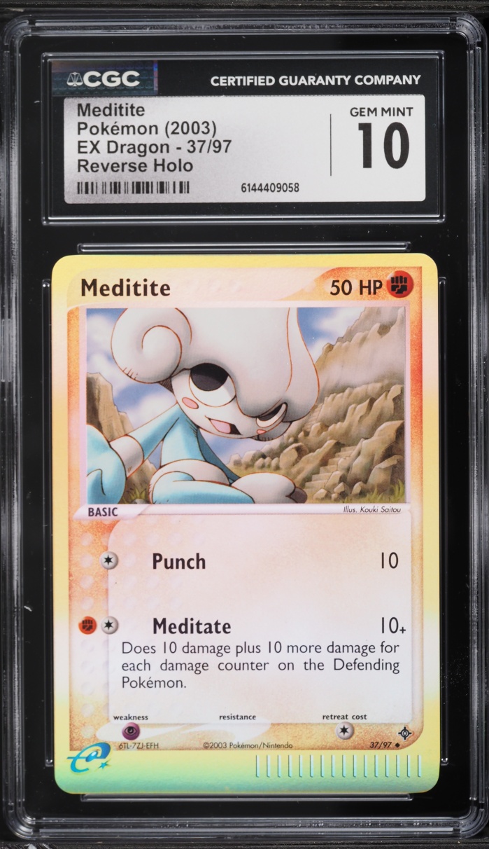 2003 Pokemon EX Dragon Reverse Holo Meditite #37 CGC 10 GEM MINT