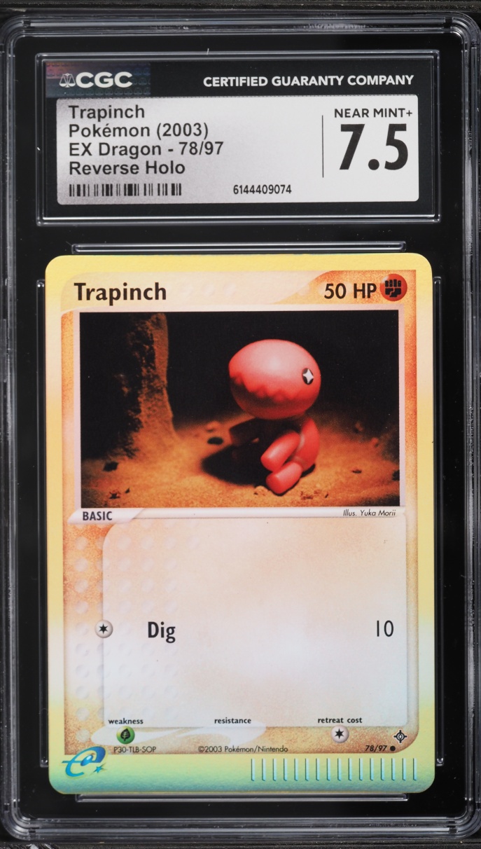 2003 Pokemon EX Dragon Reverse Holo Trapinch #78 CGC 7.5 NRMT+