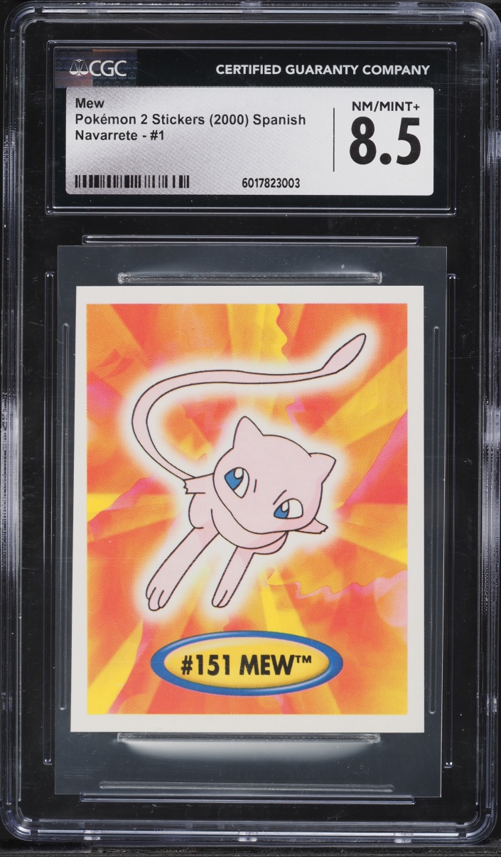 2000 Pokemon Spanish 2 Stickers Mew #1 CGC 8.5 NM-MT+