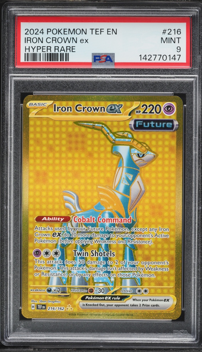 2024 Pokemon Scarlet & Violet Temporal Forces Gold Rare Iron Crown ex #216 PSA 9 MINT