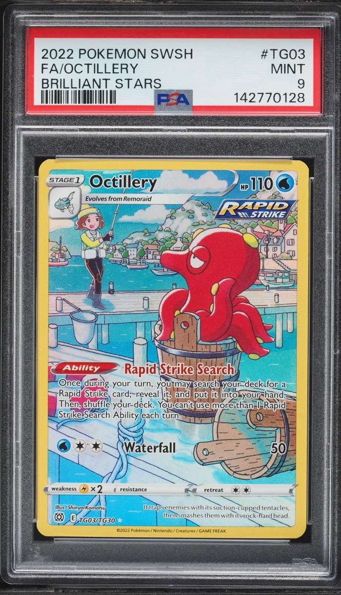2022 Pokemon Sword & Shield Brilliant Stars CHR Octillery #TG03 PSA 9 MINT