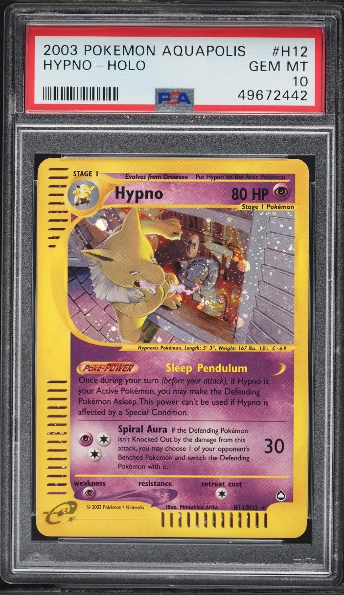 2003 Pokemon Aquapolis Holo Hypno #H12 PSA 10 GEM MINT