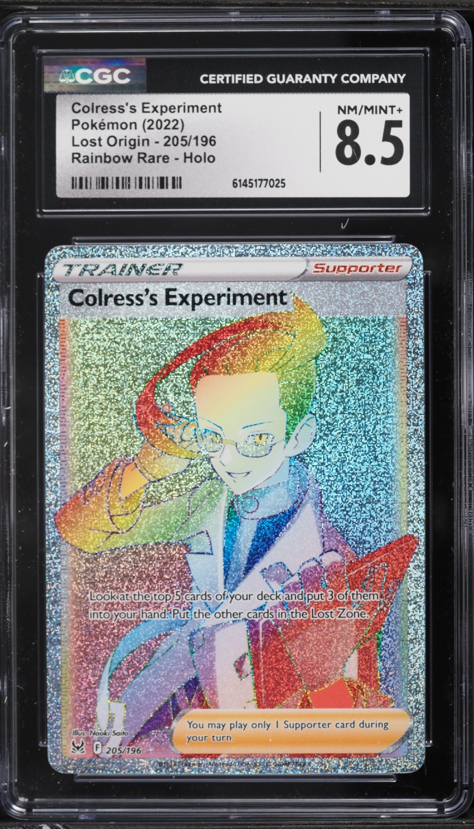 2022 Pokemon Sword & Shield Lost Origin Rainbow Rare Colress's Experiment #205 CGC 8.5 NM-MT+