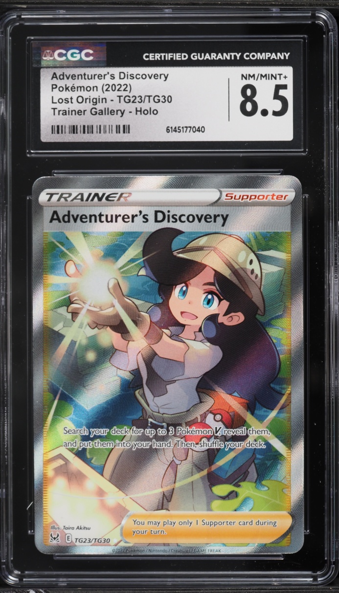 2022 Pokemon Sword & Shield Lost Origin Full Art Adventurer's Discovery #TG23 CGC 8.5 NM-MT+