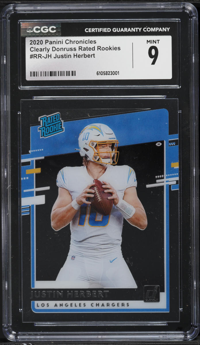 2020 Panini Chronicles Clearly Donruss Justin Herbert ROOKIE #RR-JH CGC 9 MINT