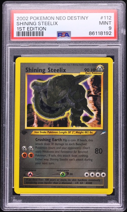 2002 Pokemon Neo Destiny 1st Edition Shining Steelix #112 PSA 9 MINT