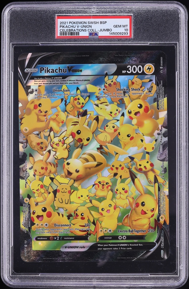 2021 Pokemon Sword & Shield Promo Celebrations Jumbo Pikachu V-Union #SWSH141 PSA 10 GEM MINT
