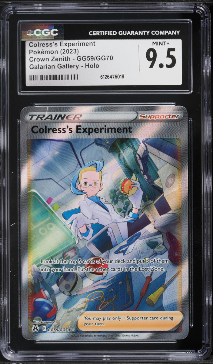 2023 Pokemon Sword & Shield Crown Zenith Full Art Colress's Experiment #GG59 CGC 9.5 MINT+