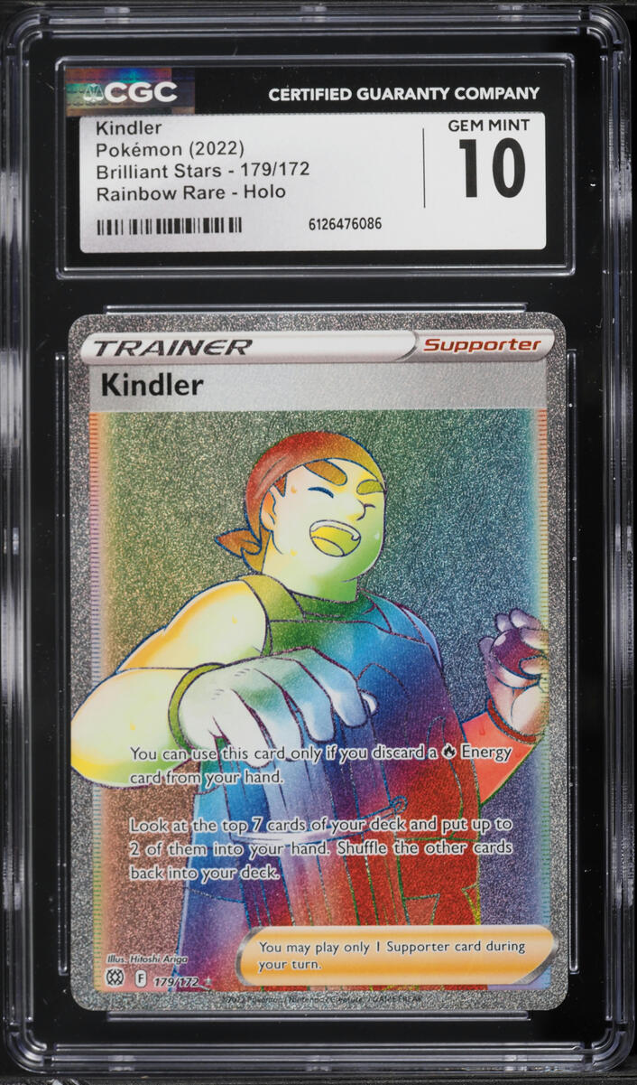 2022 Pokemon Sword & Shield Brilliant Stars Rainbow Rare Kindler #179 CGC 10 GEM MINT