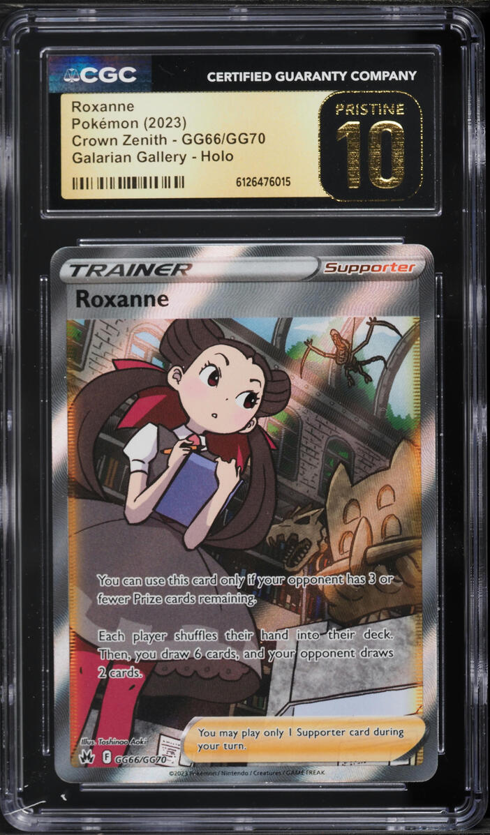 2023 Pokemon Sword & Shield Crown Zenith Full Art Roxanne #GG66 CGC 10 PRISTINE