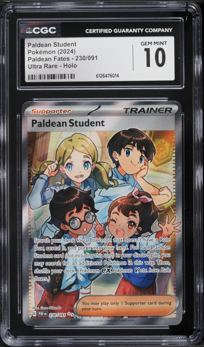 2024 Pokemon Scarlet & Violet Paldean Fates Full Art Paldean Student #230 CGC 10 GEM MINT