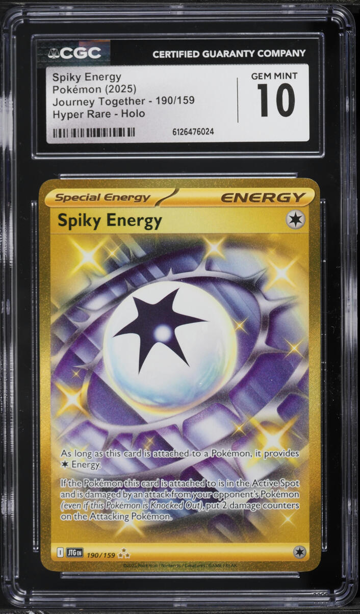 2025 Pokemon Scarlet & Violet Journey Together Gold Rare Spiky Energy #190 CGC 10 GEM MINT