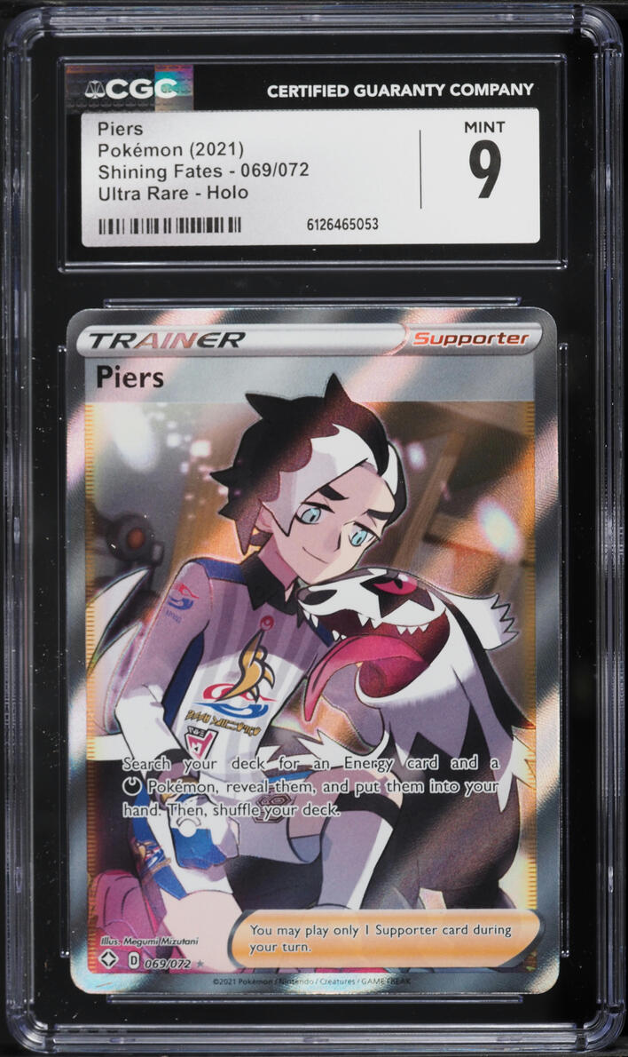 2021 Pokemon Sword & Shield Shining Fates Full Art Piers #69 CGC 9 MINT