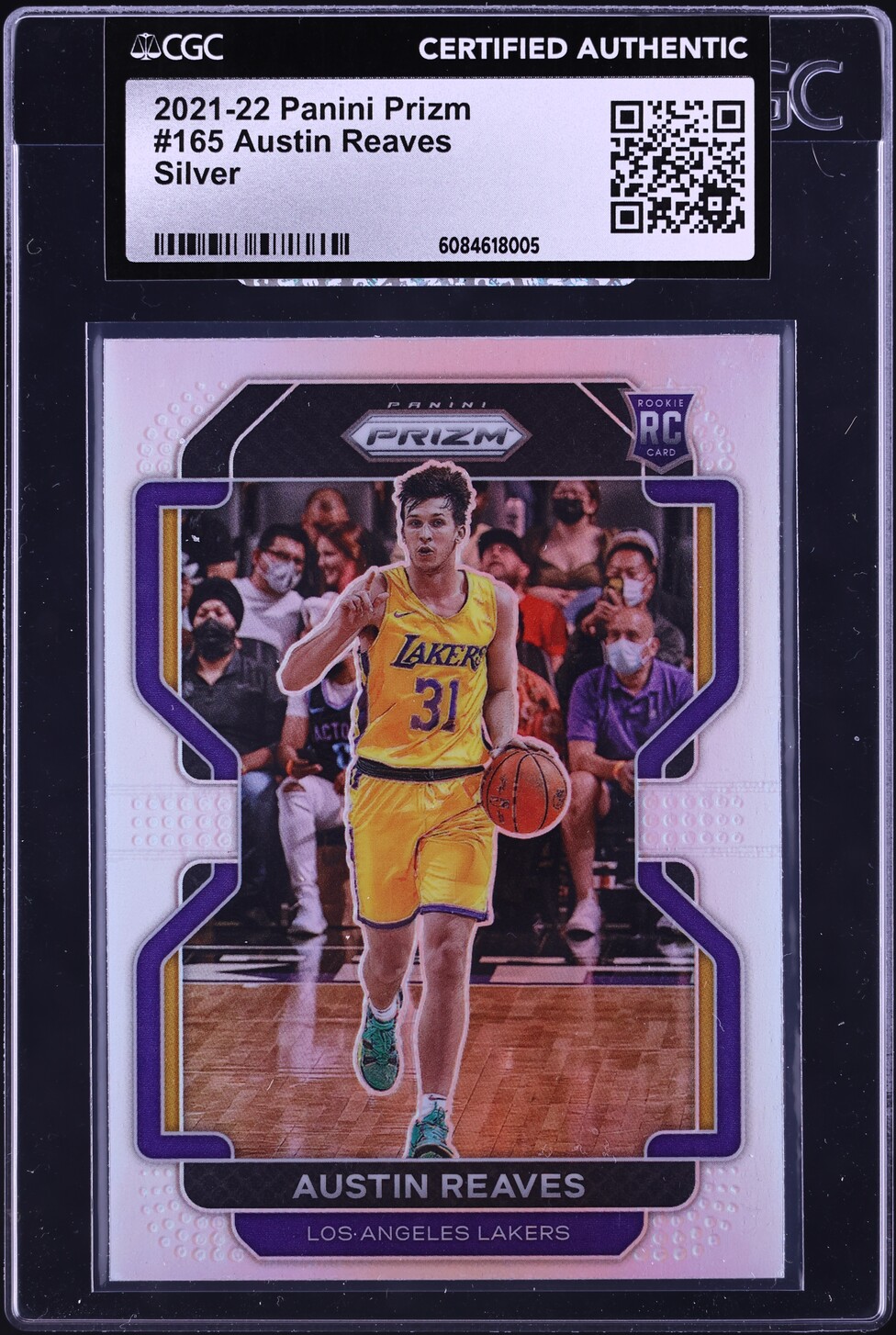2021 Panini Prizm Silver Austin Reaves ROOKIE #165 CGC AUTH