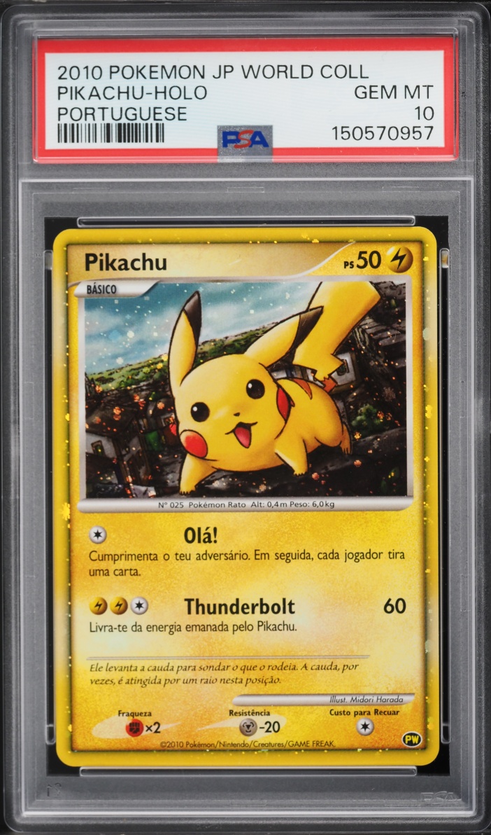 2010 Pokemon Portuguese World Collection Holo Pikachu PSA 10 GEM MINT