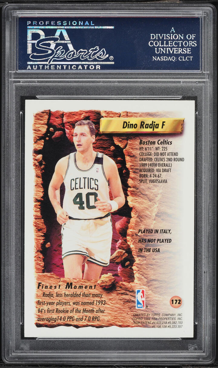1993 Finest Refractor Dino Radja #172 PSA 10 GEM MINT